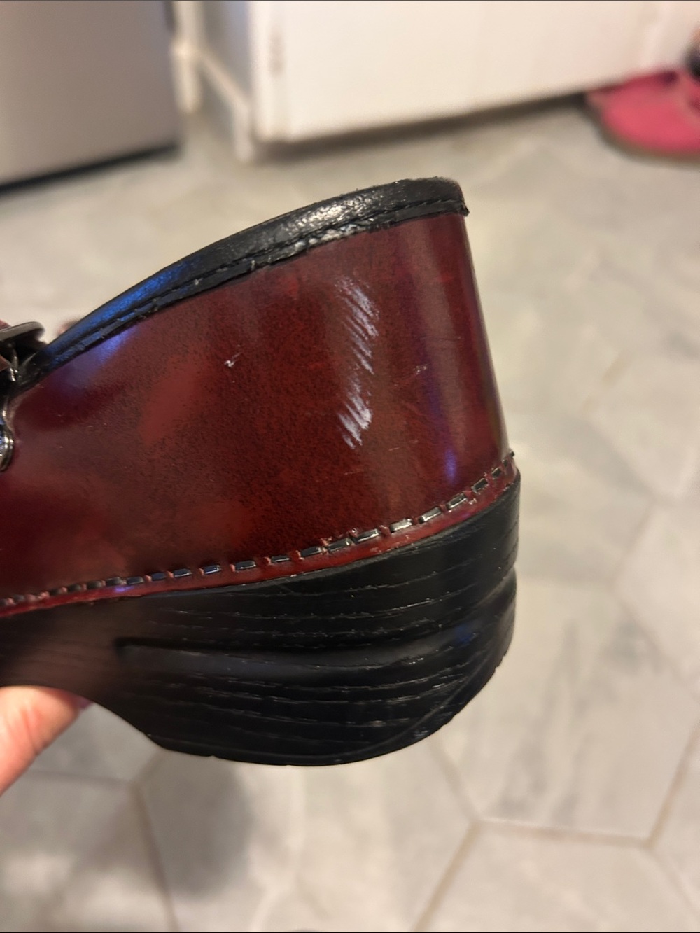 Women’s Dansko Mary Jane Comfort Clogs - Burgundy - Picture 5 of 5
